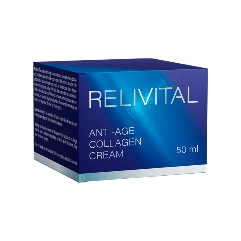 Relivital — Tiegel und Verpackung der Kollagen-Creme, 50 ml